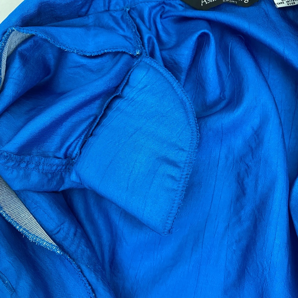 Vintage Ashleigh Morgan Sport Blue Short Sleeve Straight Leg Jumpsuit Size L - Picture 9 of 11
